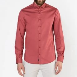 Ανδρικό πουκάμισο EDWARD JEANS 18.1.1.03.059 CLAUS-LIC κόκκινο