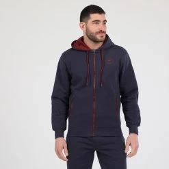 Ανδρική φούτερ ζακέτα BATTERY HOODIES FULL ZIP BTR μπλε μπορντό