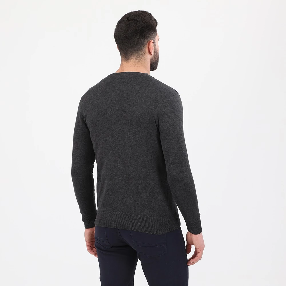 Ανδρική πλεκτή ζακέτα RUN ανθρακί 4 Ανδρική πλεκτή ζακέτα RUN ανθρακί - Image 2