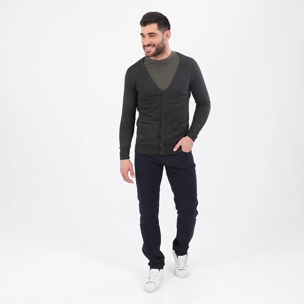 Ανδρική πλεκτή ζακέτα RUN ανθρακί 5 Ανδρική πλεκτή ζακέτα RUN ανθρακί - Image 3