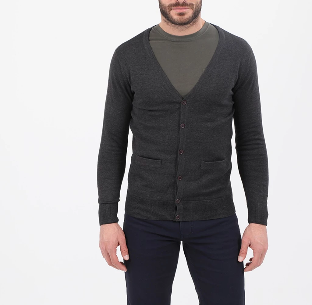 Ανδρική πλεκτή ζακέτα RUN ανθρακί 6 Ανδρική πλεκτή ζακέτα RUN ανθρακί - Image 4