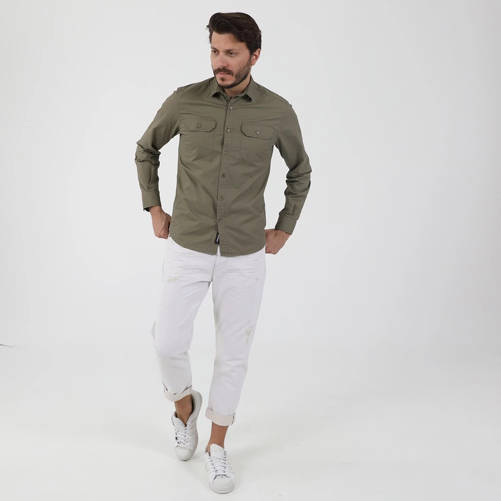 Ανδρικό πουκάμισο EDWARD JEANS CURD-W21 χακί 6 Ανδρικό πουκάμισο EDWARD JEANS CURD-W21 χακί - Image 4