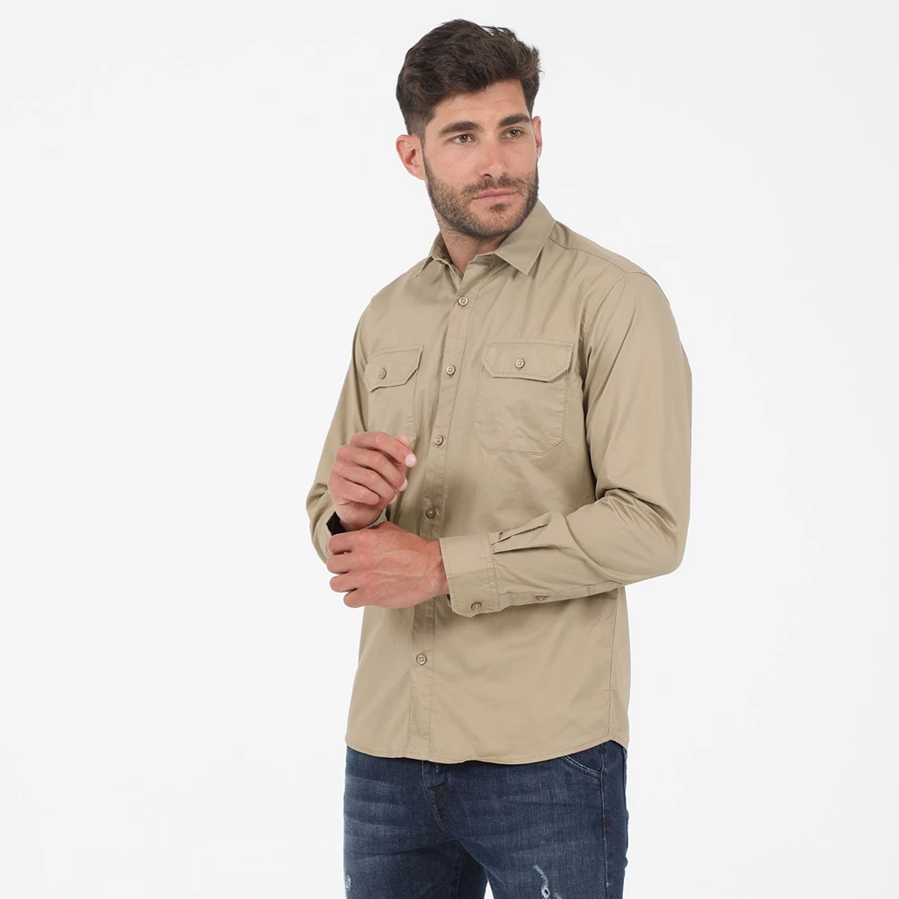 Ανδρικό πουκάμισο EDWARD JEANS CURD-W21 μπεζ 4 Ανδρικό πουκάμισο EDWARD JEANS CURD-W21 μπεζ - Image 2