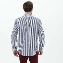 Ανδρικό πουκάμισο GANT G3010070 SHIRT LS λευκό γκρι ριγέ -Πλεκτά-Ζακέτες Εκπτώσεις 1853752.0 0021 3 gant ανδρικό πουκάμισο gant g3010070 shirt ls λευκό γκρι ριγέ x1000