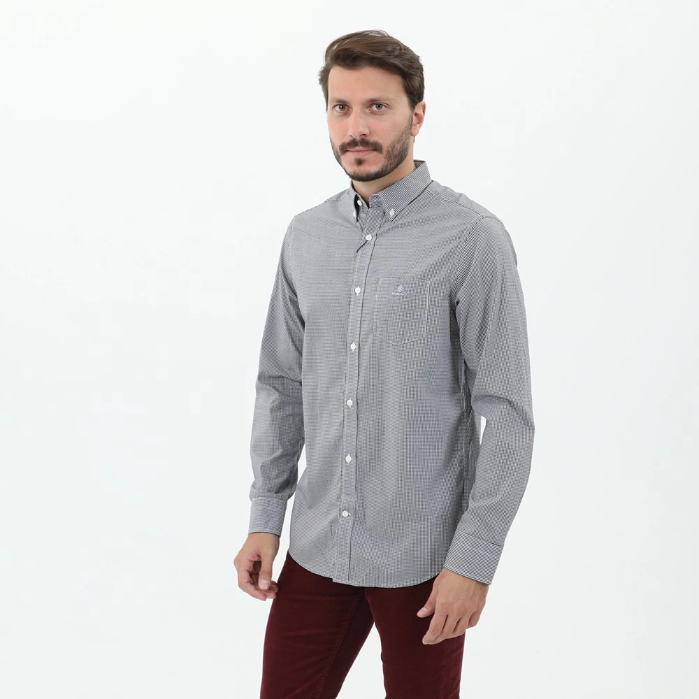 Ανδρικό πουκάμισο GANT G3063600 SHIRT LS ασπρόμαυρο καρό 4 Ανδρικό πουκάμισο GANT G3063600 SHIRT LS ασπρόμαυρο καρό - Image 2