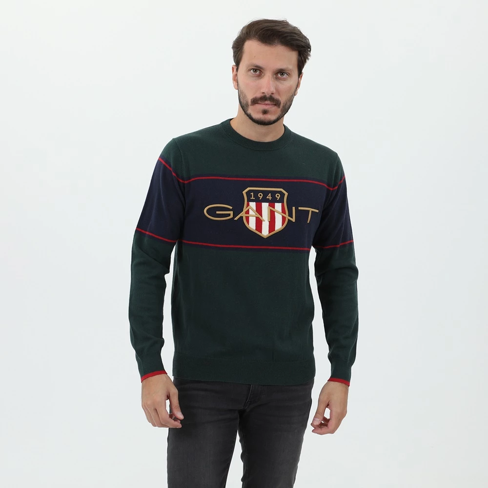 Ανδρικό πουλόβερ GANT G8000127 πράσινο μπλε 3 Ανδρικό πουλόβερ GANT G8000127 πράσινο μπλε