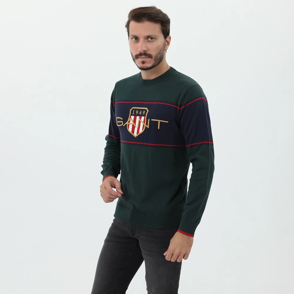 Ανδρικό πουλόβερ GANT G8000127 πράσινο μπλε 4 Ανδρικό πουλόβερ GANT G8000127 πράσινο μπλε - Image 2