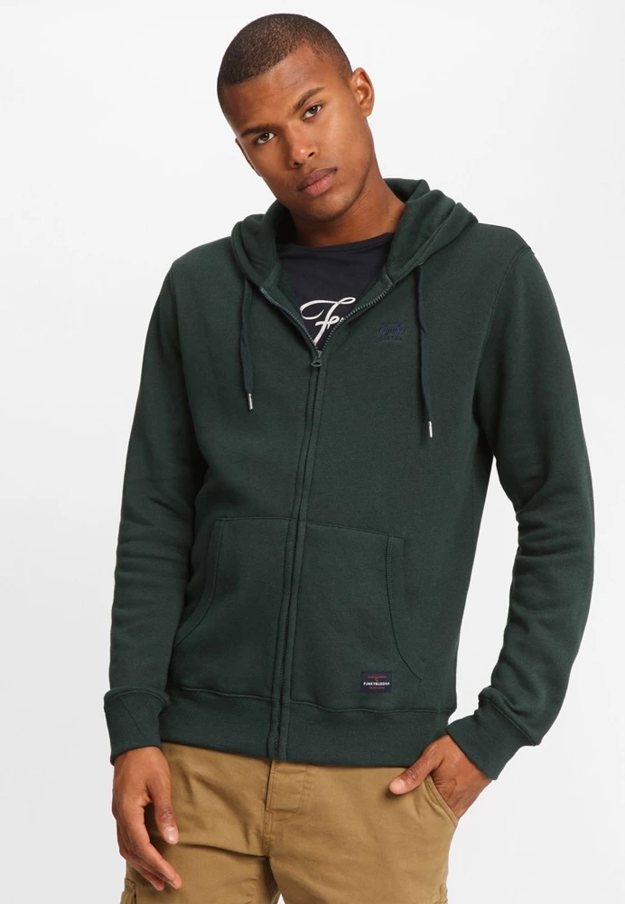 Ανδρική φούτερ ζακέτα FUNKY BUDDHA πράσινη 3 Ανδρική φούτερ ζακέτα FUNKY BUDDHA πράσινη