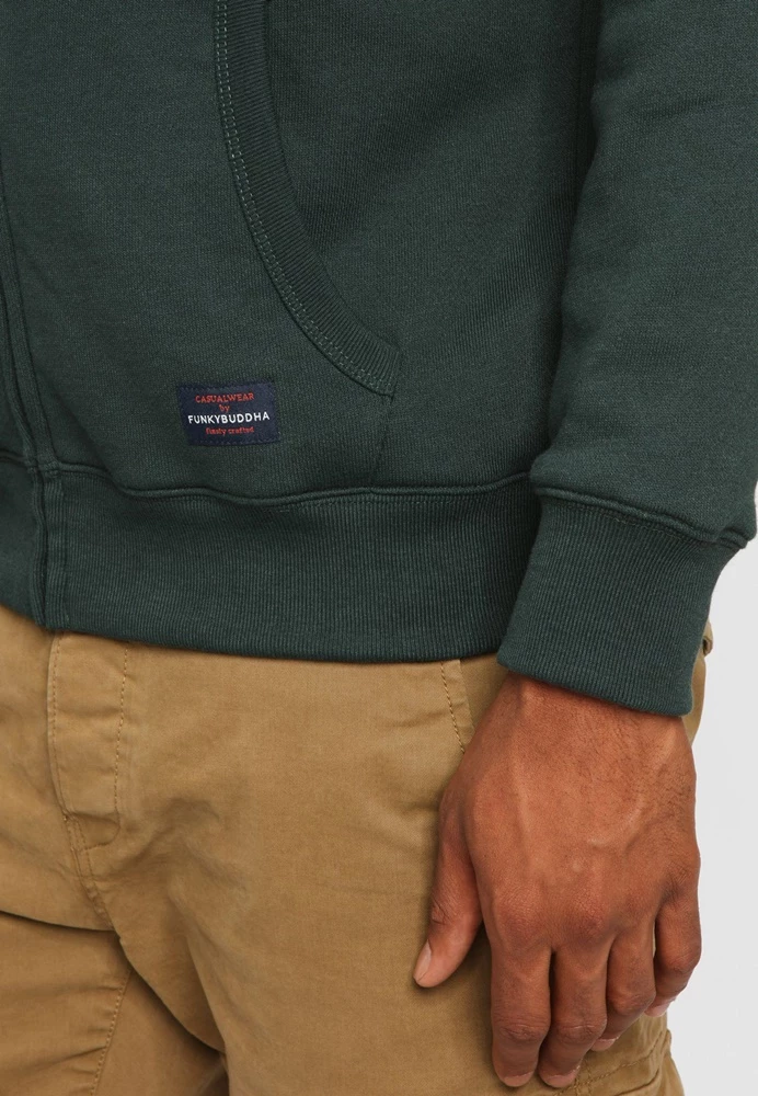 Ανδρική φούτερ ζακέτα FUNKY BUDDHA πράσινη 6 Ανδρική φούτερ ζακέτα FUNKY BUDDHA πράσινη - Image 4