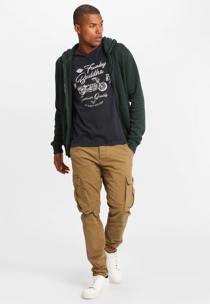 Ανδρική φούτερ ζακέτα FUNKY BUDDHA πράσινη 7 Ανδρική φούτερ ζακέτα FUNKY BUDDHA πράσινη - Image 5