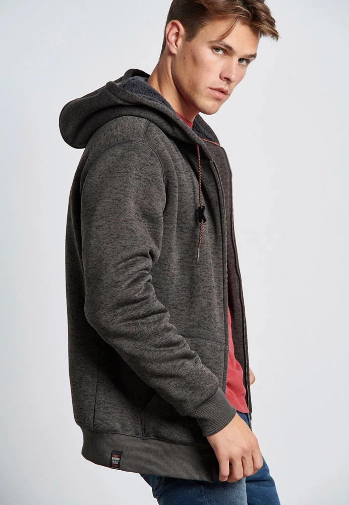 Ανδρική φούτερ ζακέτα FUNKY BUDDHA χακί μελανζέ 4 Ανδρική φούτερ ζακέτα FUNKY BUDDHA χακί μελανζέ - Image 2