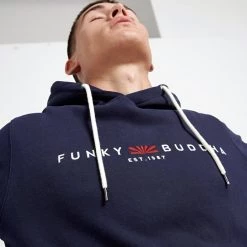 Ανδρική φούτερ μπλούζα FUNKY BUDDHA μπλε -Πλεκτά-Ζακέτες Εκπτώσεις 7004557.0 0002 5 funky buddha ανδρική φούτερ μπλούζα funky buddha μπλε x1000