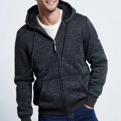 Ανδρική φούτερ ζακέτα FUNKY BUDDHA γκρι μελανζέ