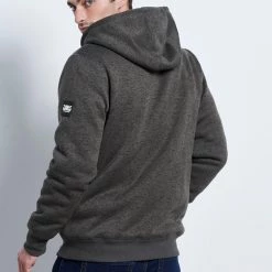 Ανδρική φούτερ ζακέτα FUNKY BUDDHA γκρι μελανζέ -Πλεκτά-Ζακέτες Εκπτώσεις 7004569.0 0002 4 funky buddha ανδρική φούτερ ζακέτα funky buddha γκρι μελανζέ x1000