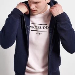 Ανδρική φούτερ ζακέτα FUNKY BUDDHA σκούρο μπλε