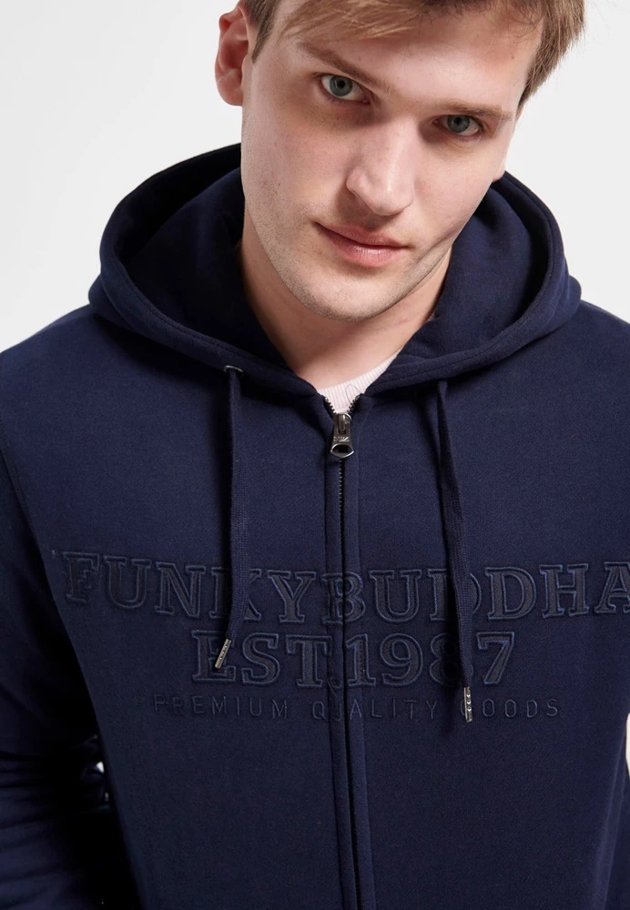 Ανδρική φούτερ ζακέτα FUNKY BUDDHA σκούρο μπλε 7 Ανδρική φούτερ ζακέτα FUNKY BUDDHA σκούρο μπλε - Image 5