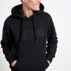 Ανδρική φούτερ μπλούζα FUNKY BUDDHA μαύρη -Πλεκτά-Ζακέτες Εκπτώσεις 7004575.0 0001 2 funky buddha ανδρική φούτερ μπλούζα funky buddha μαύρη x1000