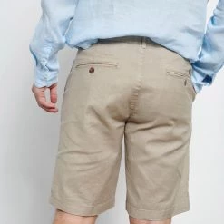 Ανδρική λινή Chino βερμούδα FUNKY BUDDHA μπεζ -Πλεκτά-Ζακέτες Εκπτώσεις 7004584.0 0001 4 funky buddha ανδρική λινή chino βερμούδα funky buddha μπεζ x1000