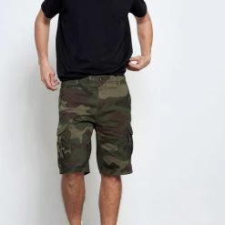 Ανδρική Cargo βερμούδα FUNKY BUDDHA χακί παραλαγής