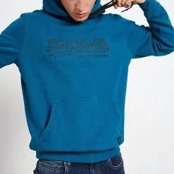 Ανδρική φούτερ μπλούζα FUNKY BUDDHA μπλε -Πλεκτά-Ζακέτες Εκπτώσεις 7006715.0 0001 5 funky buddha ανδρική φούτερ μπλούζα funky buddha μπλε x1000