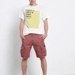 Ανδρική Cargo βερμούδα FUNKY BUDDHA κόκκινο