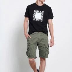 Ανδρική Cargo βερμούδα FUNKY BUDDHA λαδί