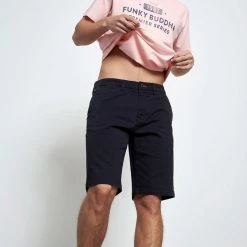 Ανδρική βερμούδα FUNKY BUDDHA μαύρη -Πλεκτά-Ζακέτες Εκπτώσεις 7006777.0 0001 3 funky buddha ανδρική βερμούδα funky buddha μαύρη x1000