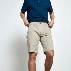 Ανδρική λινή βερμούδα FUNKY BUDDHA μπεζ