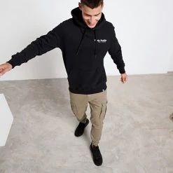 Ανδρική φούτερ μπλούζα με κουκούλα FUNKY BUDDHA μαύρη