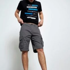 Ανδρική Cargo βερμούδα FUNKY BUDDHA γκρι