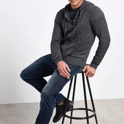 Ανδρική πλεκτή ζακέτα FUNKY BUDDHA ανθρακί