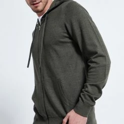 Ανδρική πλεκτή ζακέτα FUNKY BUDDHA πράσινη