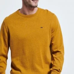 Ανδρική πλεκτή μπλούζα FUNKY BUDDHA μουσταρδί