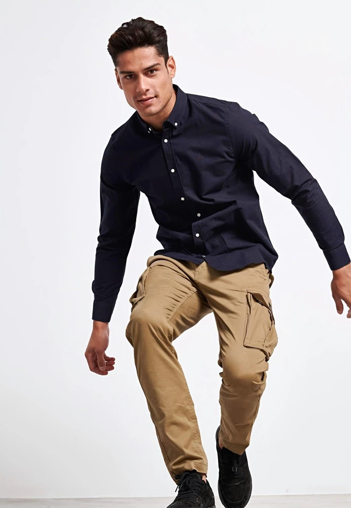 Ανδρικό πουκάμισο FUNKY BUDDHA μπλε 3 Ανδρικό πουκάμισο FUNKY BUDDHA μπλε