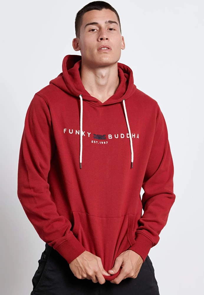Ανδρική φούτερ μπλούζα FUNKY BUDDHA κόκκινη 6 Ανδρική φούτερ μπλούζα FUNKY BUDDHA κόκκινη - Image 4
