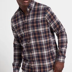 Ανδρικό πουκάμισο FUNKY BUDDHA καρό μπλε λευκό