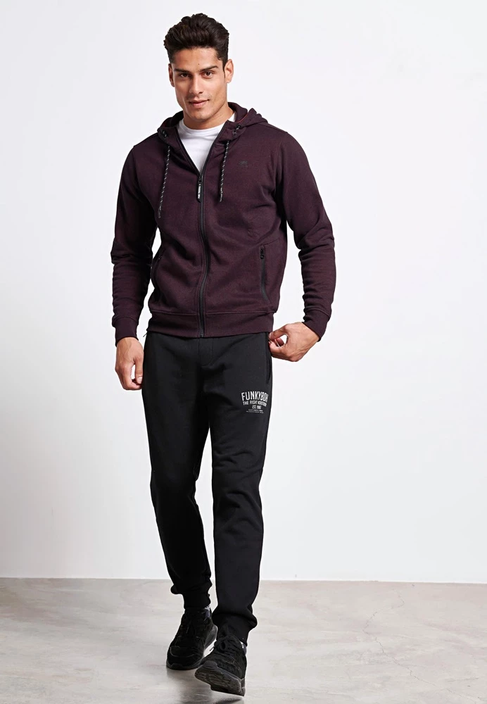 Ανδρική φούτερ ζακέτα FUNKY BUDDHA μπορντό 4 Ανδρική φούτερ ζακέτα FUNKY BUDDHA μπορντό - Image 2