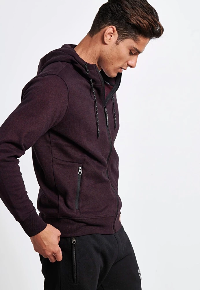 Ανδρική φούτερ ζακέτα FUNKY BUDDHA μπορντό 5 Ανδρική φούτερ ζακέτα FUNKY BUDDHA μπορντό - Image 3