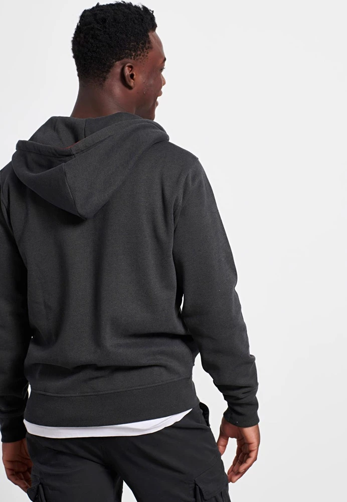 Ανδρική φούτερ ζακέτα FUNKY BUDDHA ανθρακί μελανζέ 7 Ανδρική φούτερ ζακέτα FUNKY BUDDHA ανθρακί μελανζέ - Image 5