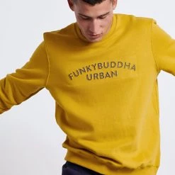 Ανδρική φούτερ μπλούζα FUNKY BUDDHA κίτρινο -Πλεκτά-Ζακέτες Εκπτώσεις 7006930.0 0001 3 funky buddha ανδρική φούτερ μπλούζα funky buddha κίτρινο x1000