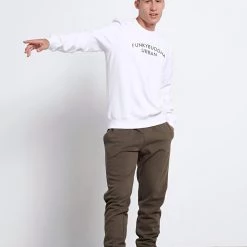 Ανδρική φούτερ μπλούζα FUNKY BUDDHA λευκό -Πλεκτά-Ζακέτες Εκπτώσεις 7006931.0 0001 3 funky buddha ανδρική φούτερ μπλούζα funky buddha λευκό x1000