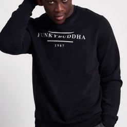 Ανδρική φούτερ μπλούζα FUNKY BUDDHA μαύρο