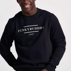 Ανδρική φούτερ μπλούζα FUNKY BUDDHA μαύρο -Πλεκτά-Ζακέτες Εκπτώσεις 7006938.0 0001 4 funky buddha ανδρική φούτερ μπλούζα funky buddha μαύρο x1000