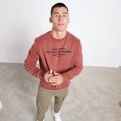 Ανδρική φούτερ μπλούζα FUNKY BUDDHA κόκκινο