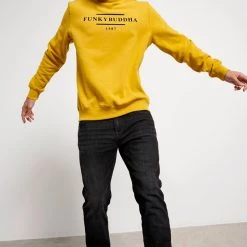 Ανδρική φούτερ μπλούζα FUNKY BUDDHA κίτρινο