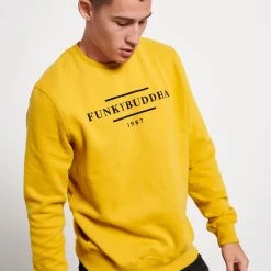 Ανδρική φούτερ μπλούζα FUNKY BUDDHA κίτρινο -Πλεκτά-Ζακέτες Εκπτώσεις 7006941.0 0001 3 funky buddha ανδρική φούτερ μπλούζα funky buddha κίτρινο x1000