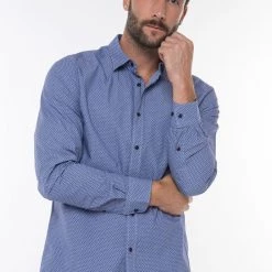 Ανδρικό πουκάμισο FUNKY BUDDHA μπλε