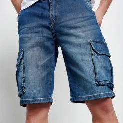 Ανδρική τζιν βερμούδα FUNKY BUDDHA μπλε -Πλεκτά-Ζακέτες Εκπτώσεις 7007142.0 0001 2 funky buddha ανδρική τζιν βερμούδα funky buddha μπλε x1000