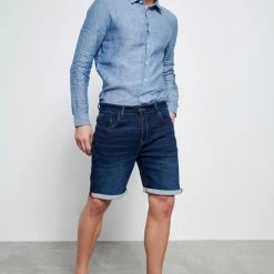 Ανδρική τζιν βερμούδα FUNKY BUDDHA μπλε -Πλεκτά-Ζακέτες Εκπτώσεις 7007146.0 0001 2 funky buddha ανδρική τζιν βερμούδα funky buddha μπλε x1000