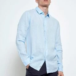 Ανδρικό λινό πουκάμισο FUNKY BUDDHA μπλε -Πλεκτά-Ζακέτες Εκπτώσεις 7007153.0 0001 3 funky buddha ανδρικό λινό πουκάμισο funky buddha μπλε x1000